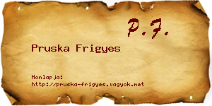 Pruska Frigyes névjegykártya